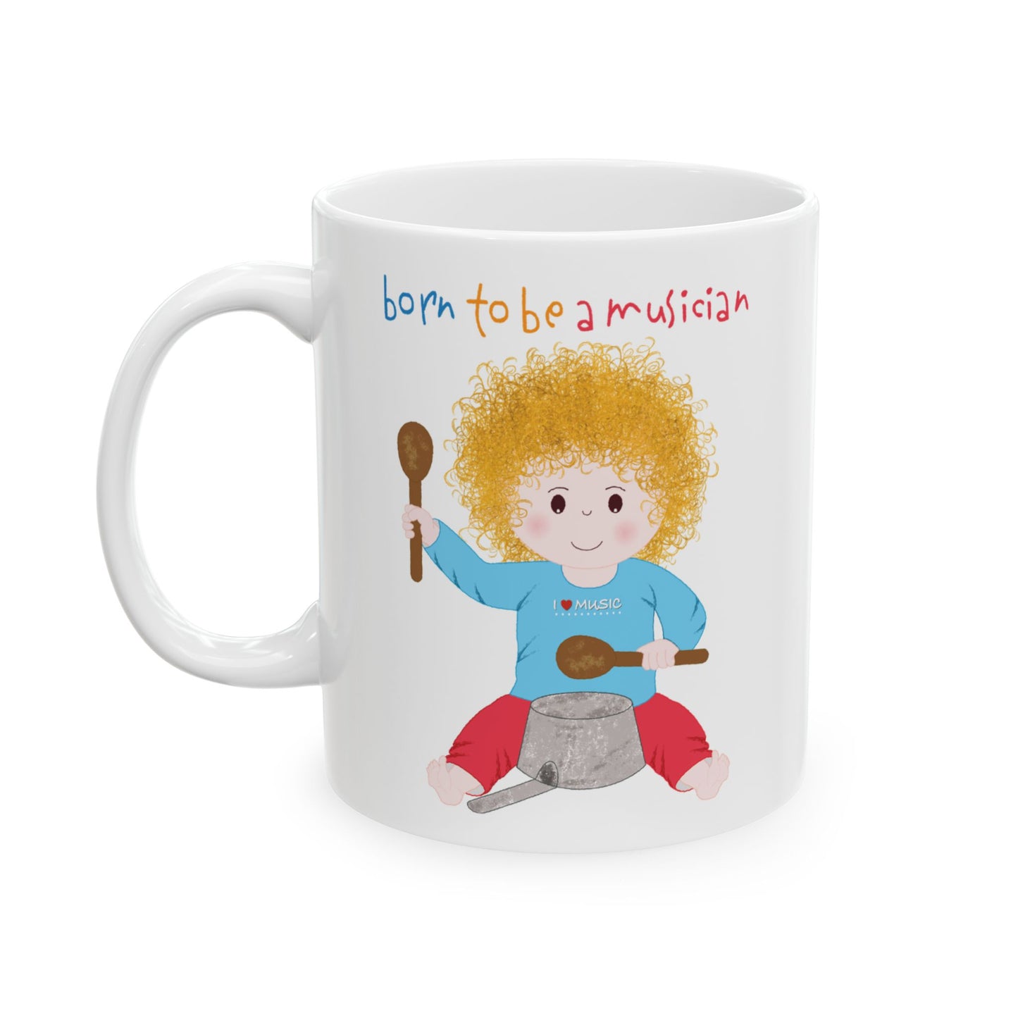 Funny Baby Coffee Mug – Superman Baby (Blonde), 11oz & 15oz