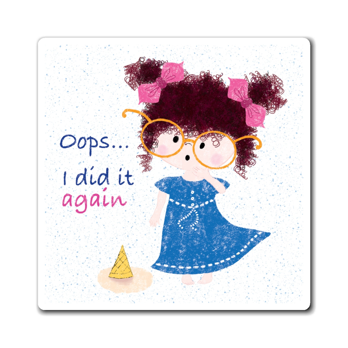 Charming Fridge Magnet - Ice Cream Down, Smiles Up!