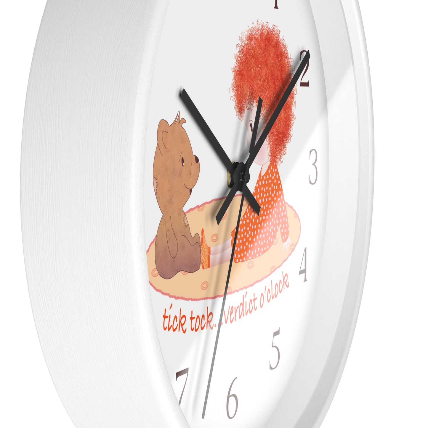 Funny Baby Wooden Wall Clock – Mine Are Bigger (Redhead)