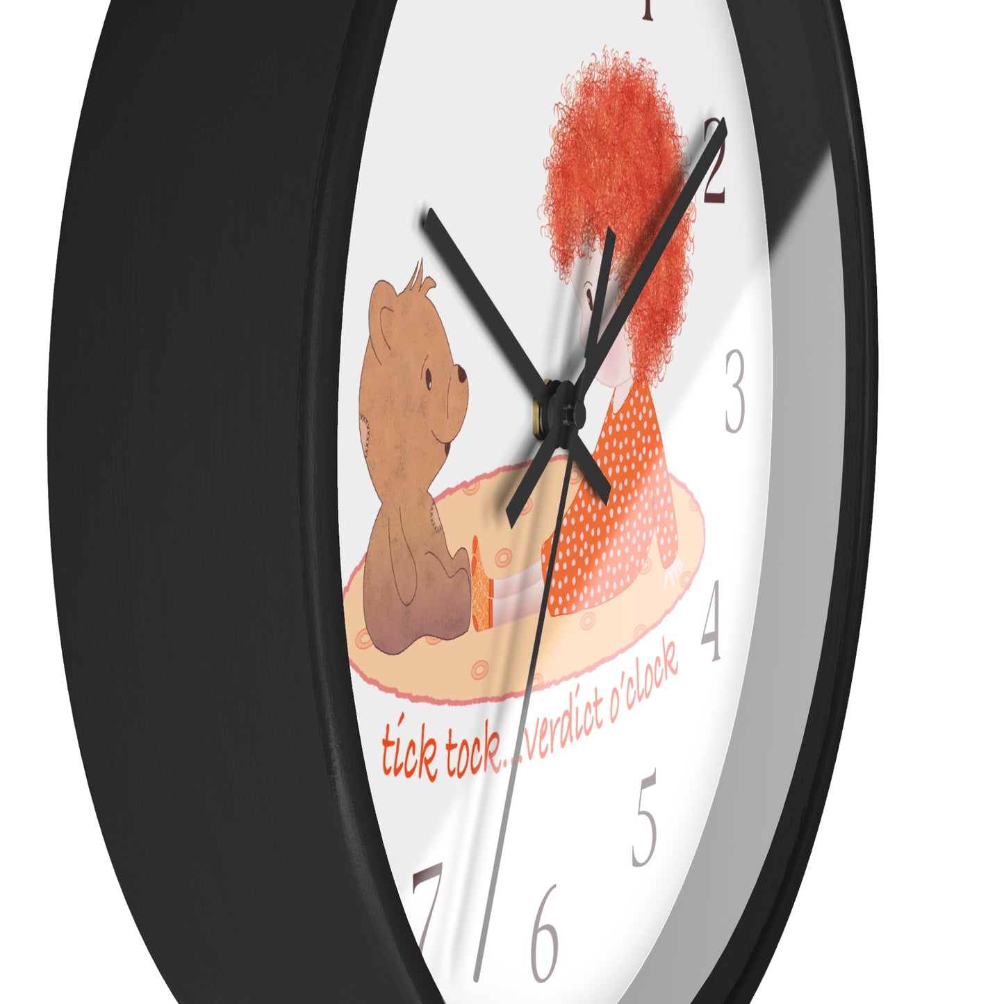 Funny Baby Wooden Wall Clock – Mine Are Bigger (Redhead)