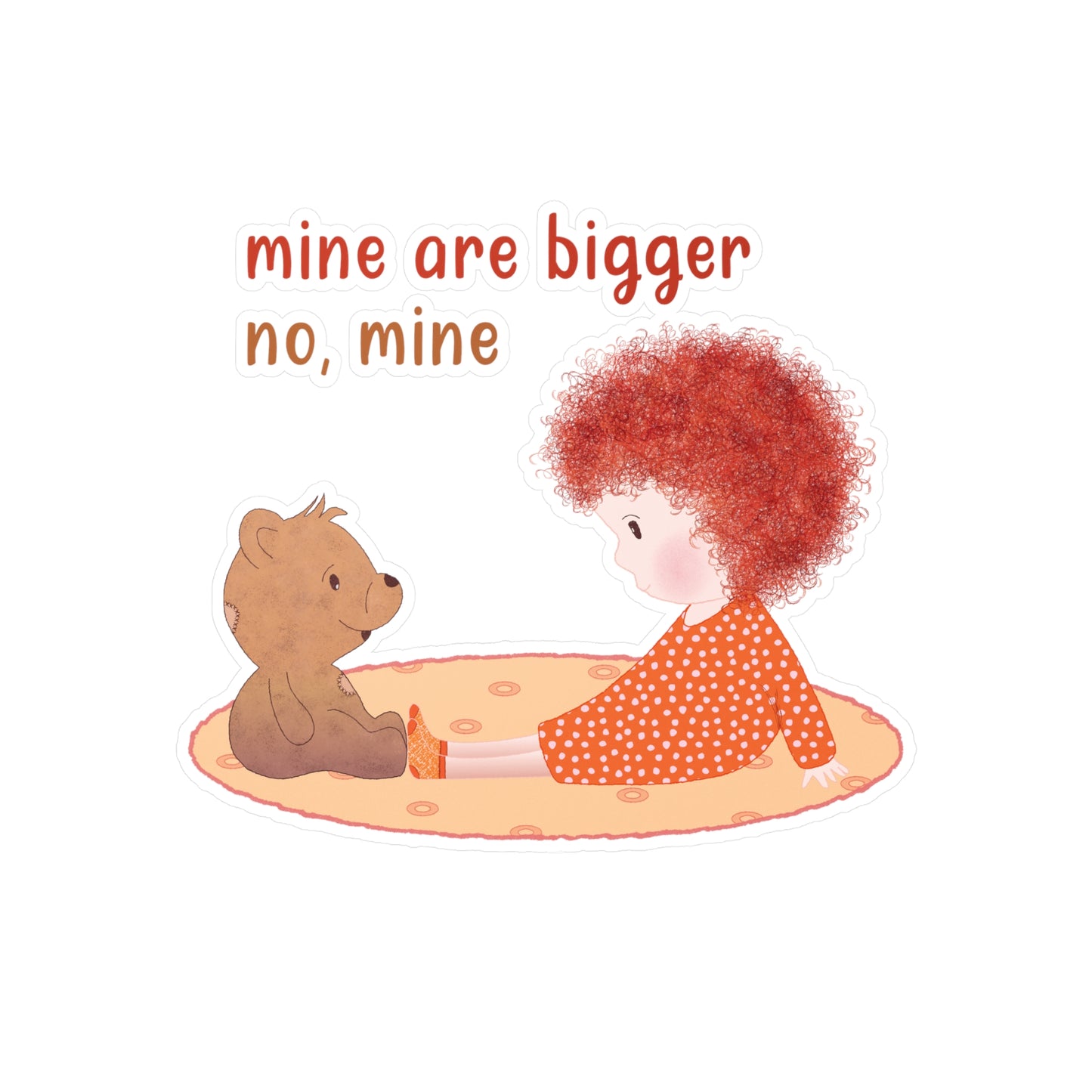 Funny Baby Vinyl Wall Decal – Mine Are Bigger (Dark-Haired) | Nursery Wall Decor USA
