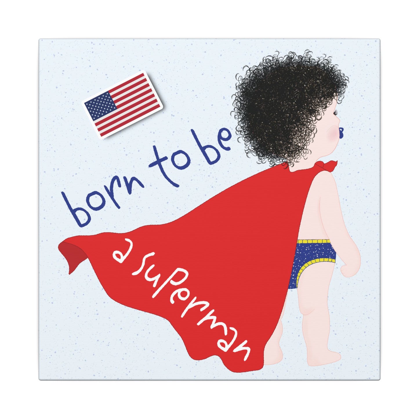 Dark-Haired Superman Baby Canvas | Funny Baby Room Decor USA