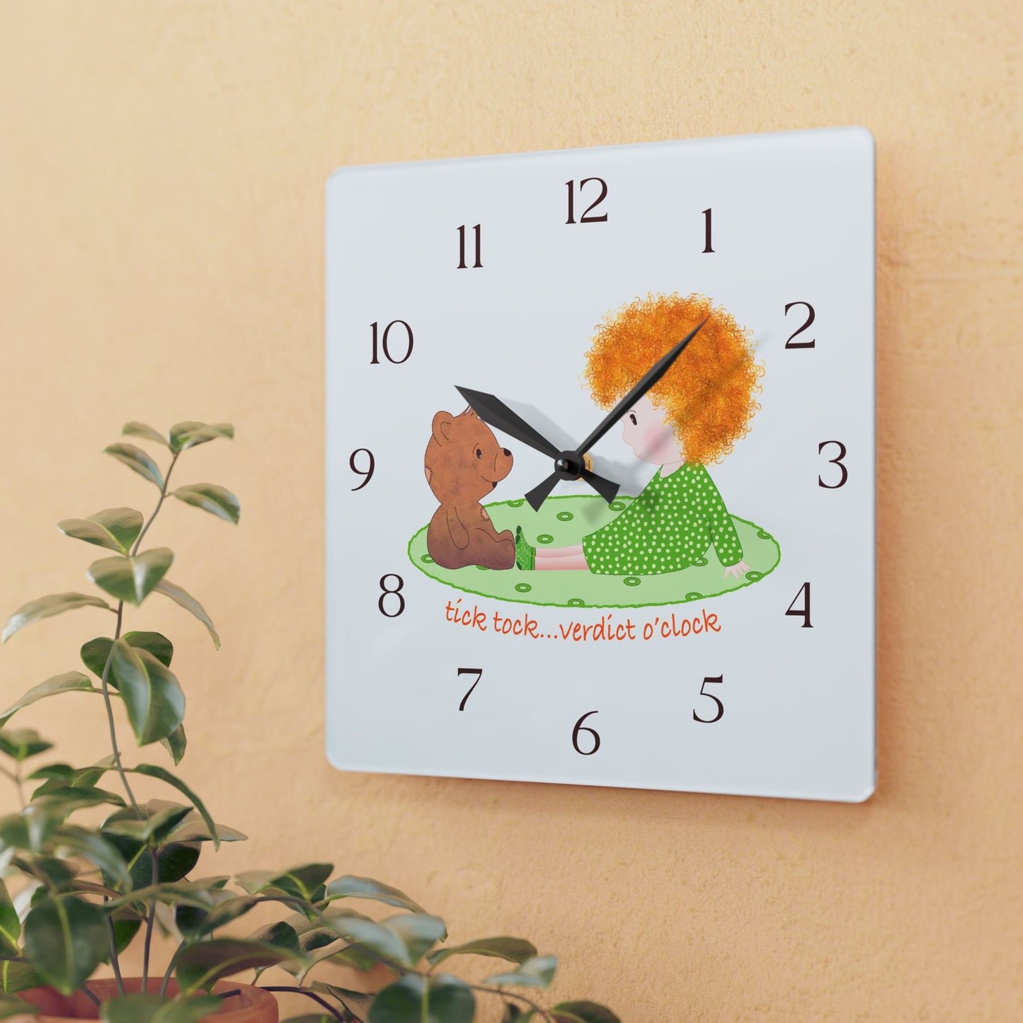 Funny Baby Acrylic Wall Clock – Mine Are Bigger (Blonde)