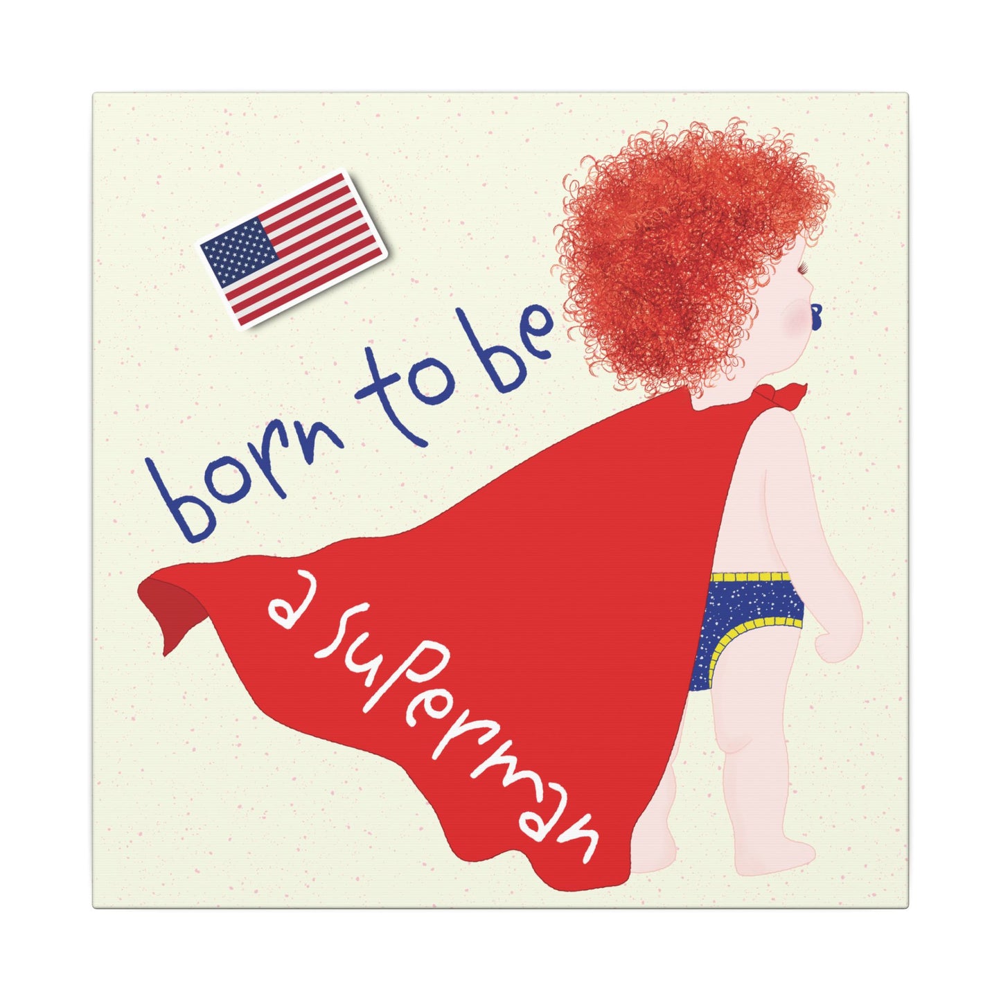 Redhead Superman Baby Canvas | Funny Baby Room Decor USA