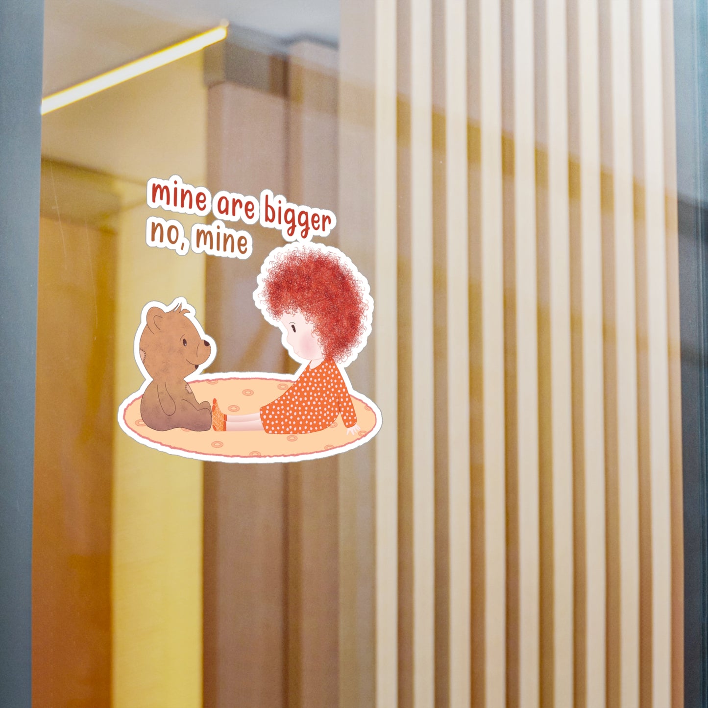 Funny Baby Vinyl Wall Decal – Mine Are Bigger (Dark-Haired) | Nursery Wall Decor USA