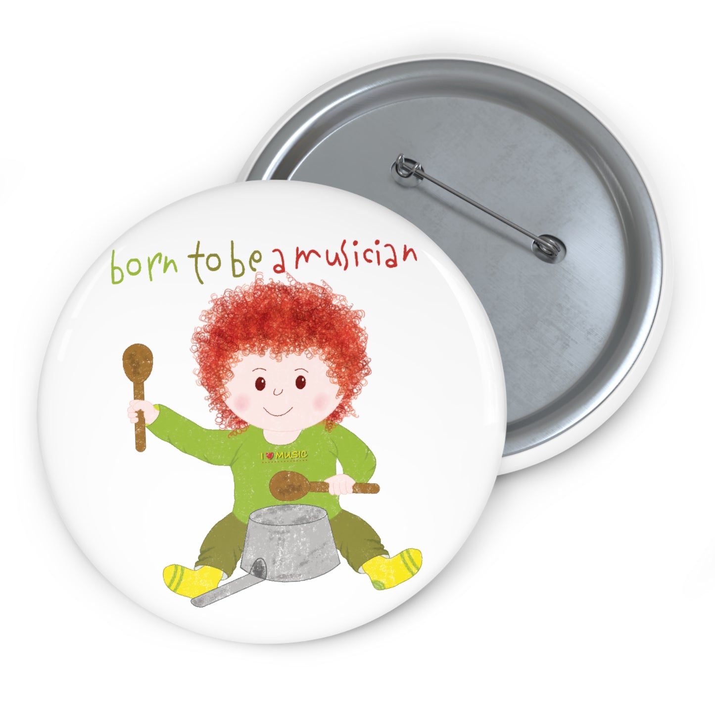 Humorous Pin Button - Musical Genius in Diapers!