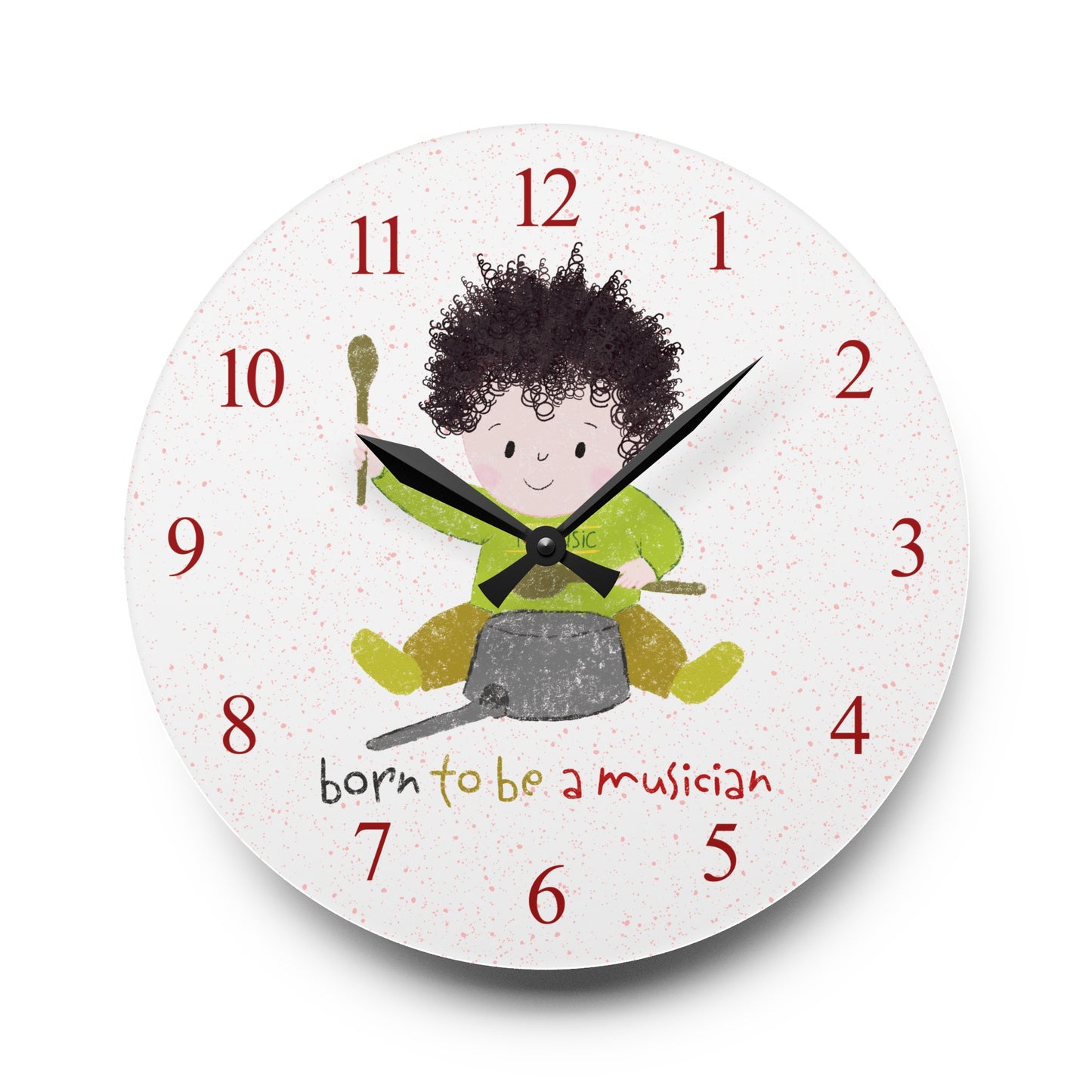 Acrylic Wall Clock - Tick-Tock, Drum O'Clock!