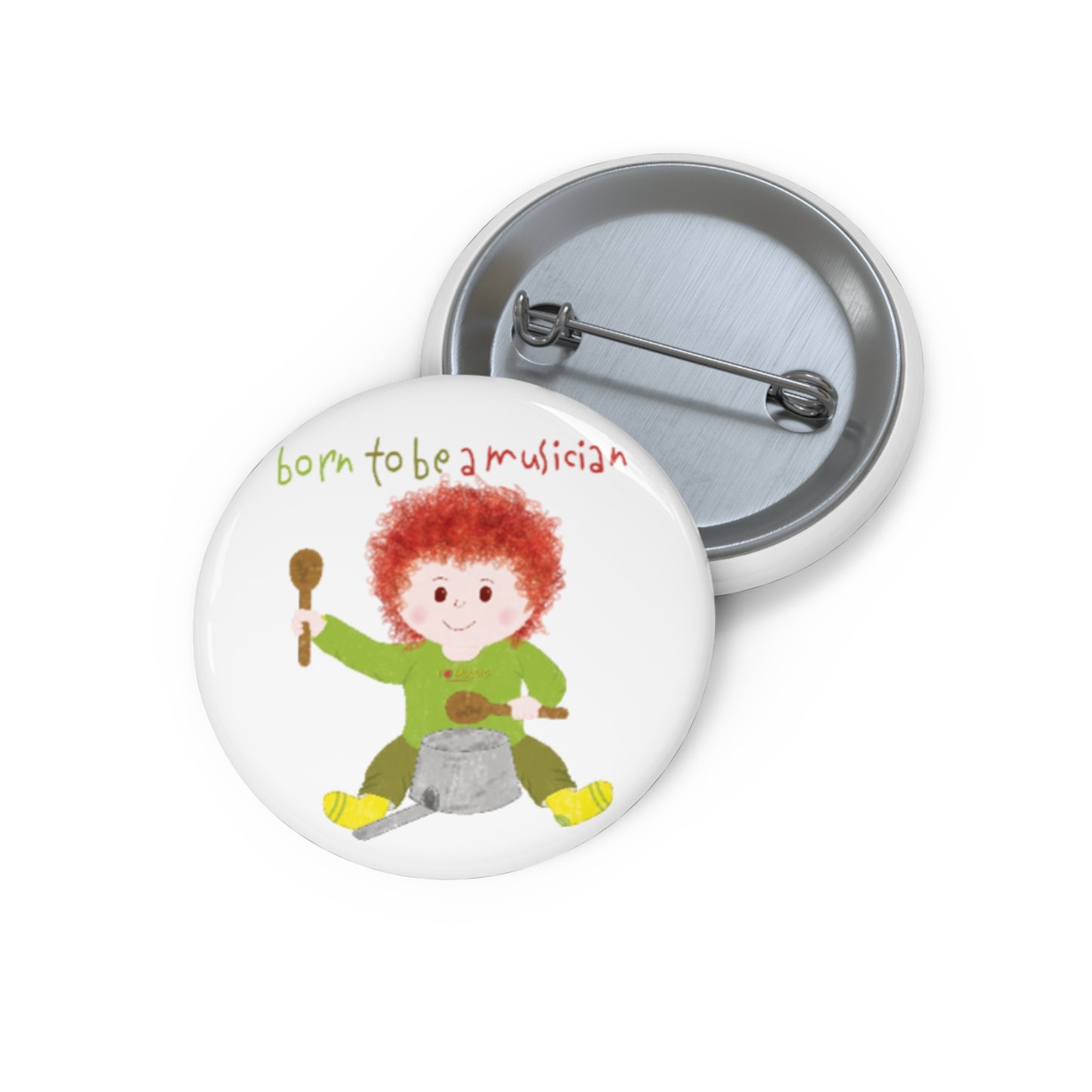 Humorous Pin Button - Musical Genius in Diapers!