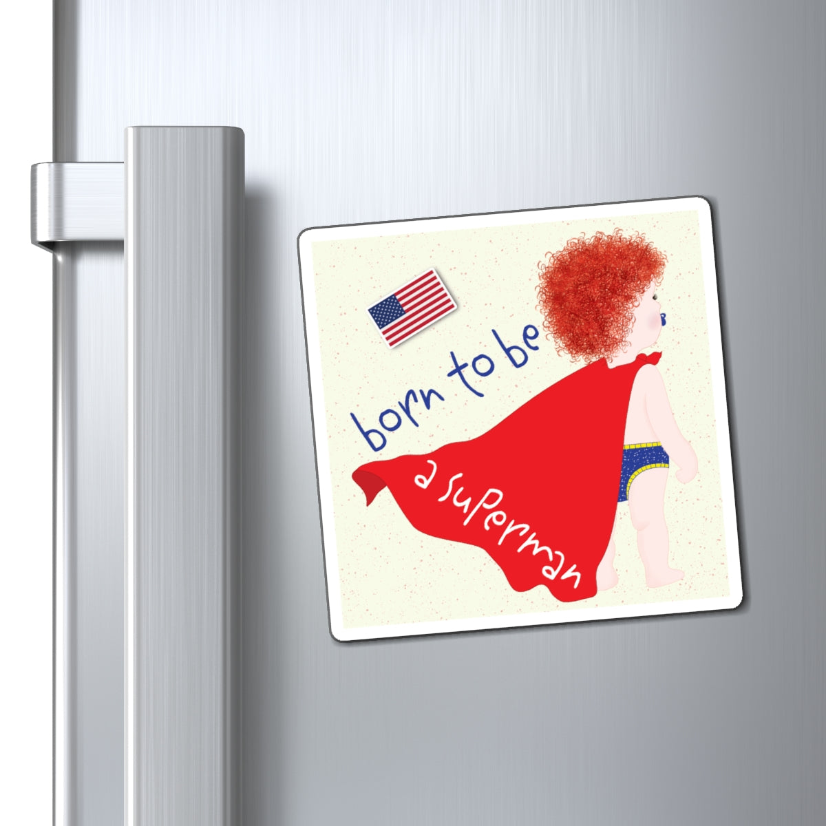 Funny Superman Baby Fridge Magnets (Redhead) | Kitchen Decor USA