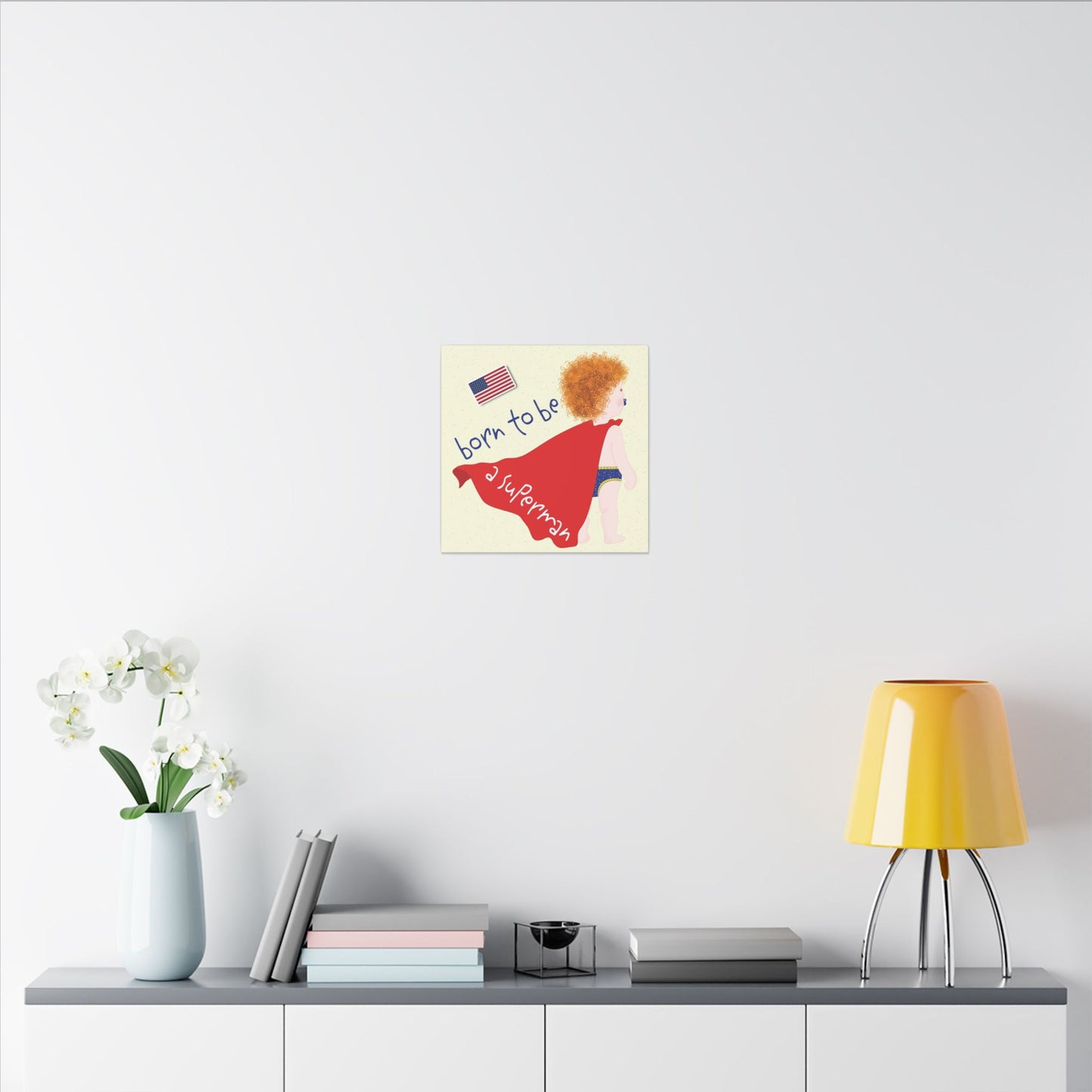 Blonde Superman Baby Canvas | Funny Baby Room Decor USA
