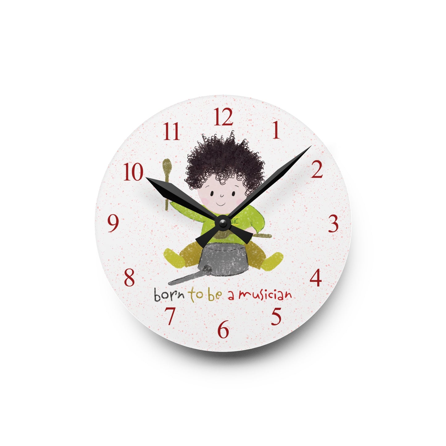 Acrylic Wall Clock - Tick-Tock, Drum O'Clock!