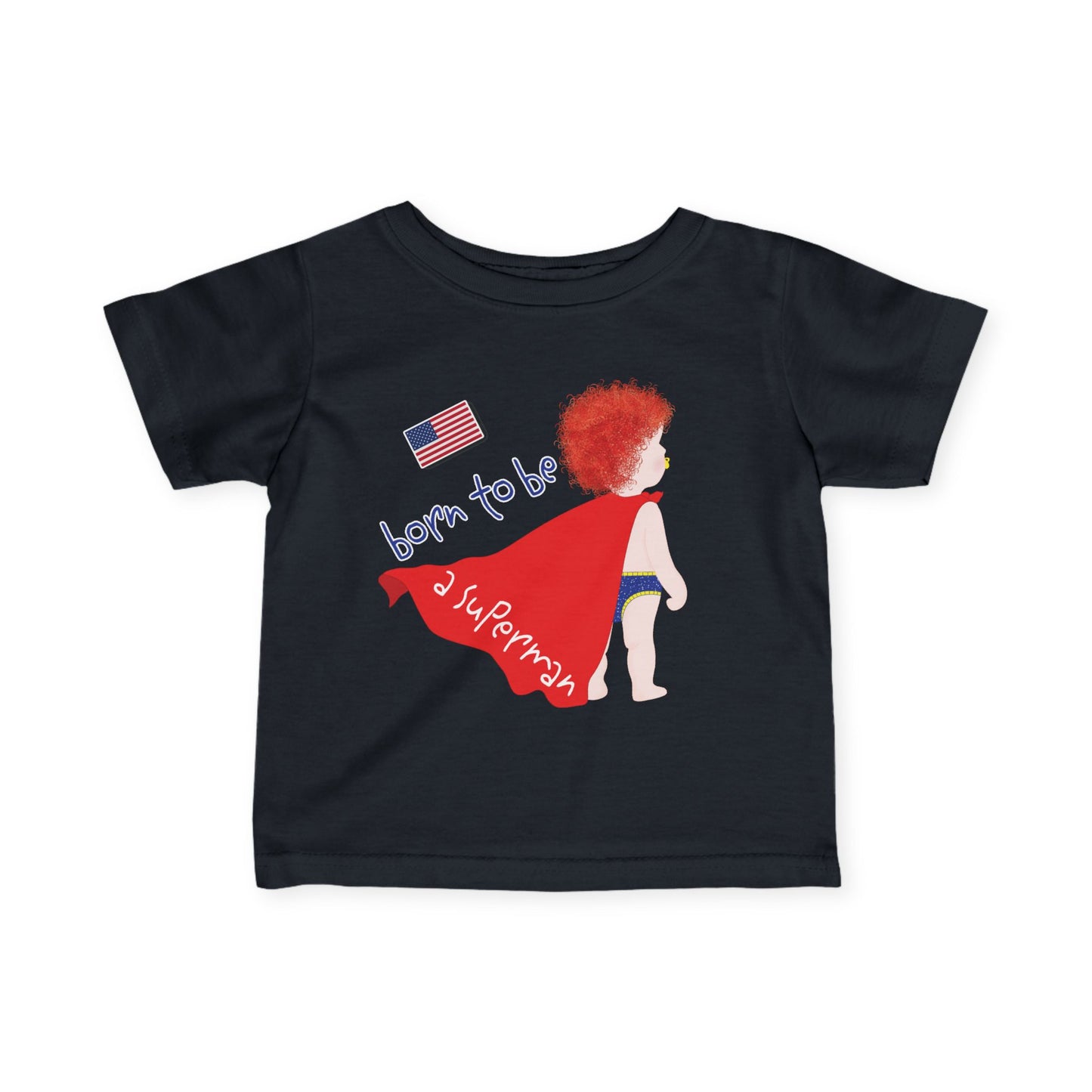 Funny Baby Superman Tee (Redhead)