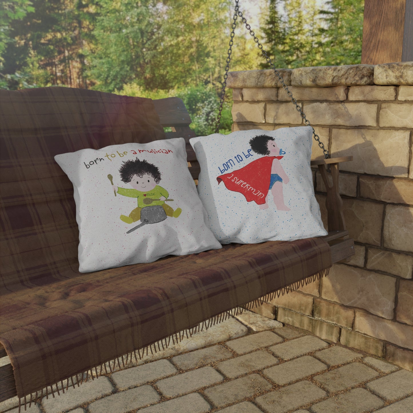 Double-Sided Outdoor Pillow - Super Time, All the Time!