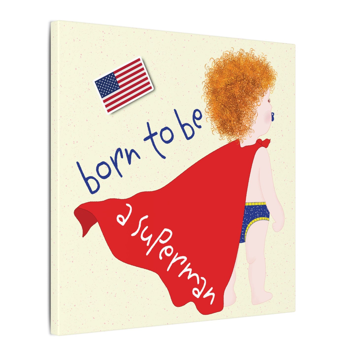 Blonde Superman Baby Canvas | Funny Baby Room Decor USA