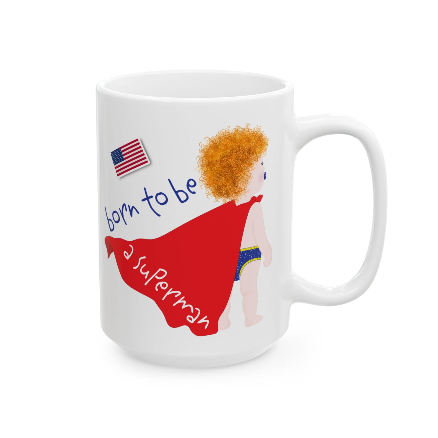 Funny Superman Baby Coffee Mug (Blonde) - 11oz & 15oz