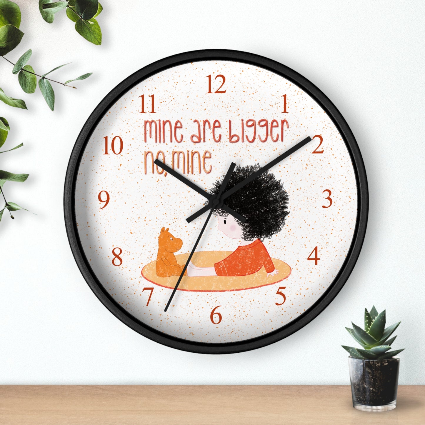 Playful Wall Clock - Time to Decide: Who’s Bigger?