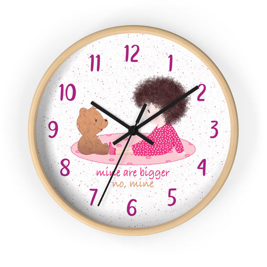 Playful Wall Clock – Baby & Teddy Debate Design | Cute Nursery Décor Gift USA
