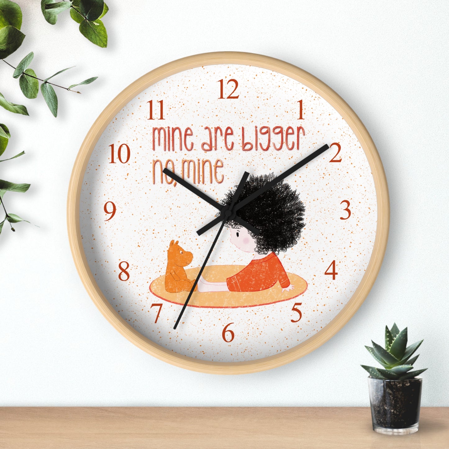 Playful Wall Clock - Time to Decide: Who’s Bigger?