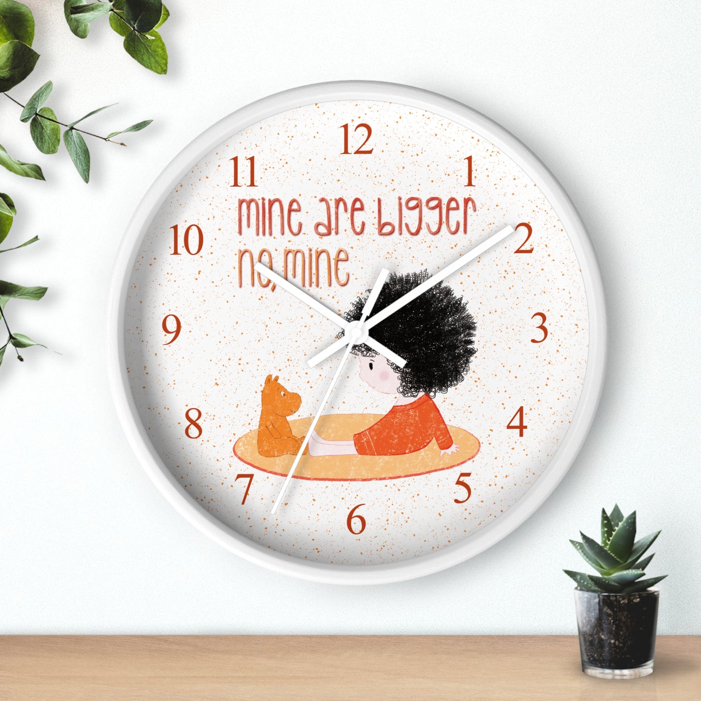 Playful Wall Clock - Time to Decide: Who’s Bigger?