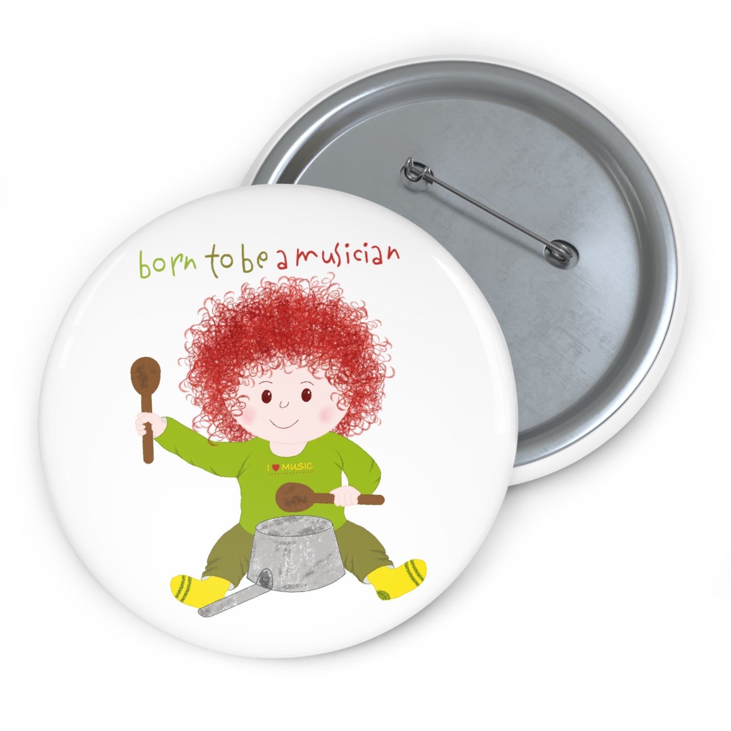 Humorous Pin Button - Musical Genius in Diapers!