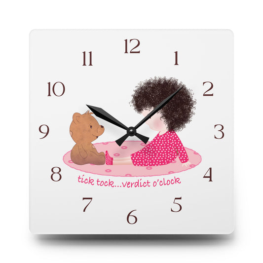 Funny Baby Acrylic Wall Clock – Mine Are Bigger (Dark-Haired)