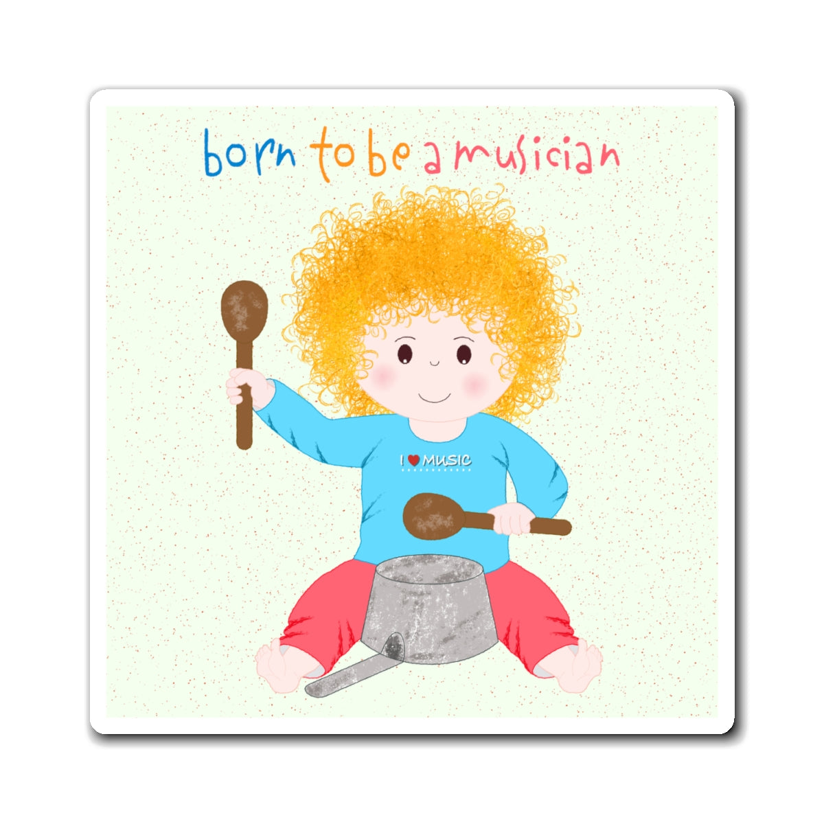 Funny Musician Baby Fridge Magnet (Blonde) | Kitchen Decor USA