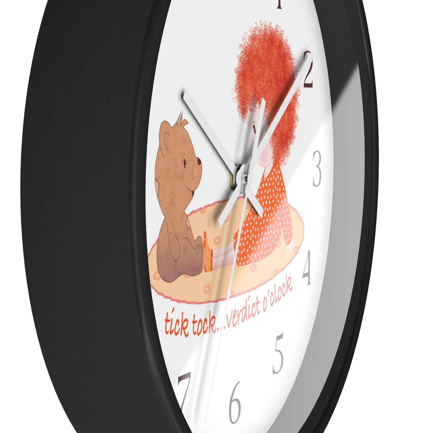 Funny Baby Wooden Wall Clock – Mine Are Bigger (Redhead)