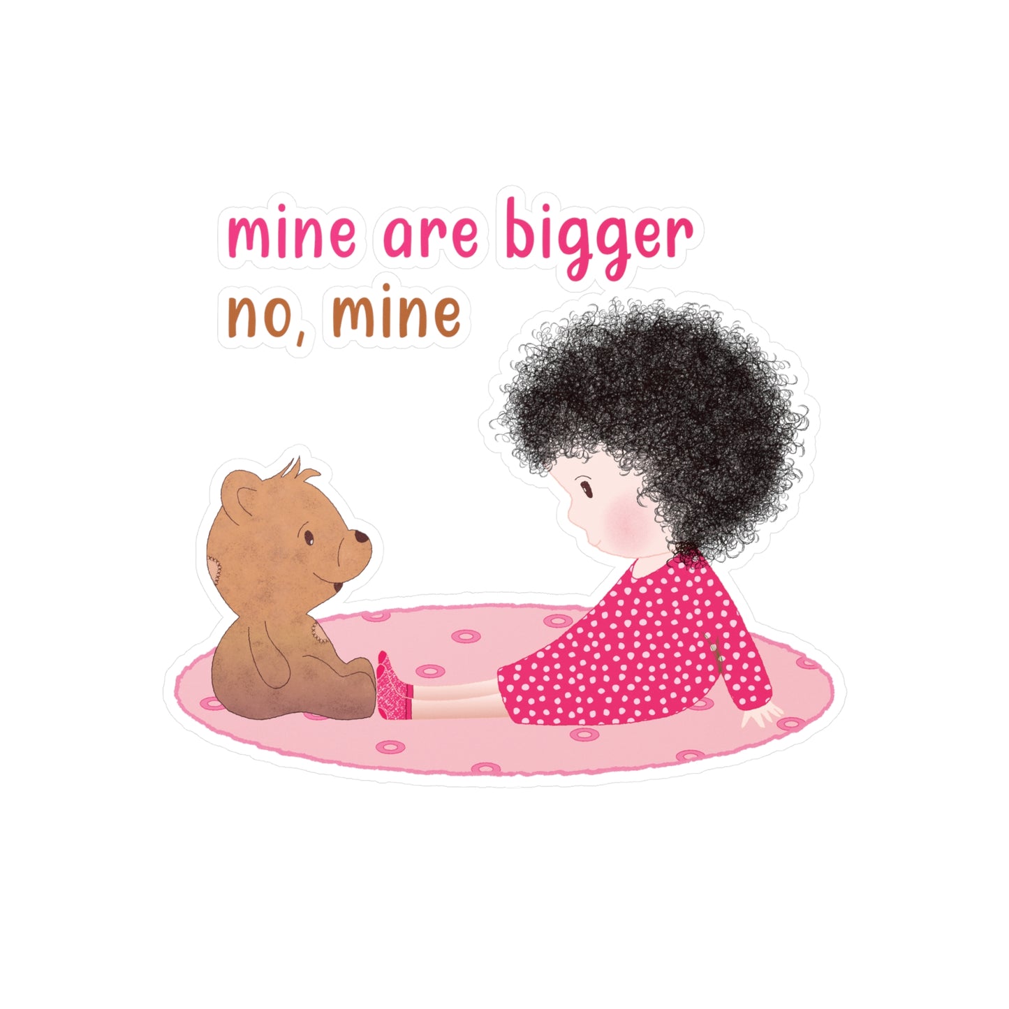 Funny Baby Vinyl Wall Decal – Mine Are Bigger (Dark-Haired) | Nursery Wall Decor USA