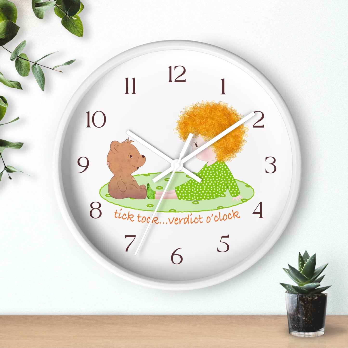 Funny Baby Wooden Wall Clock – Mine Are Bigger (Blonde)