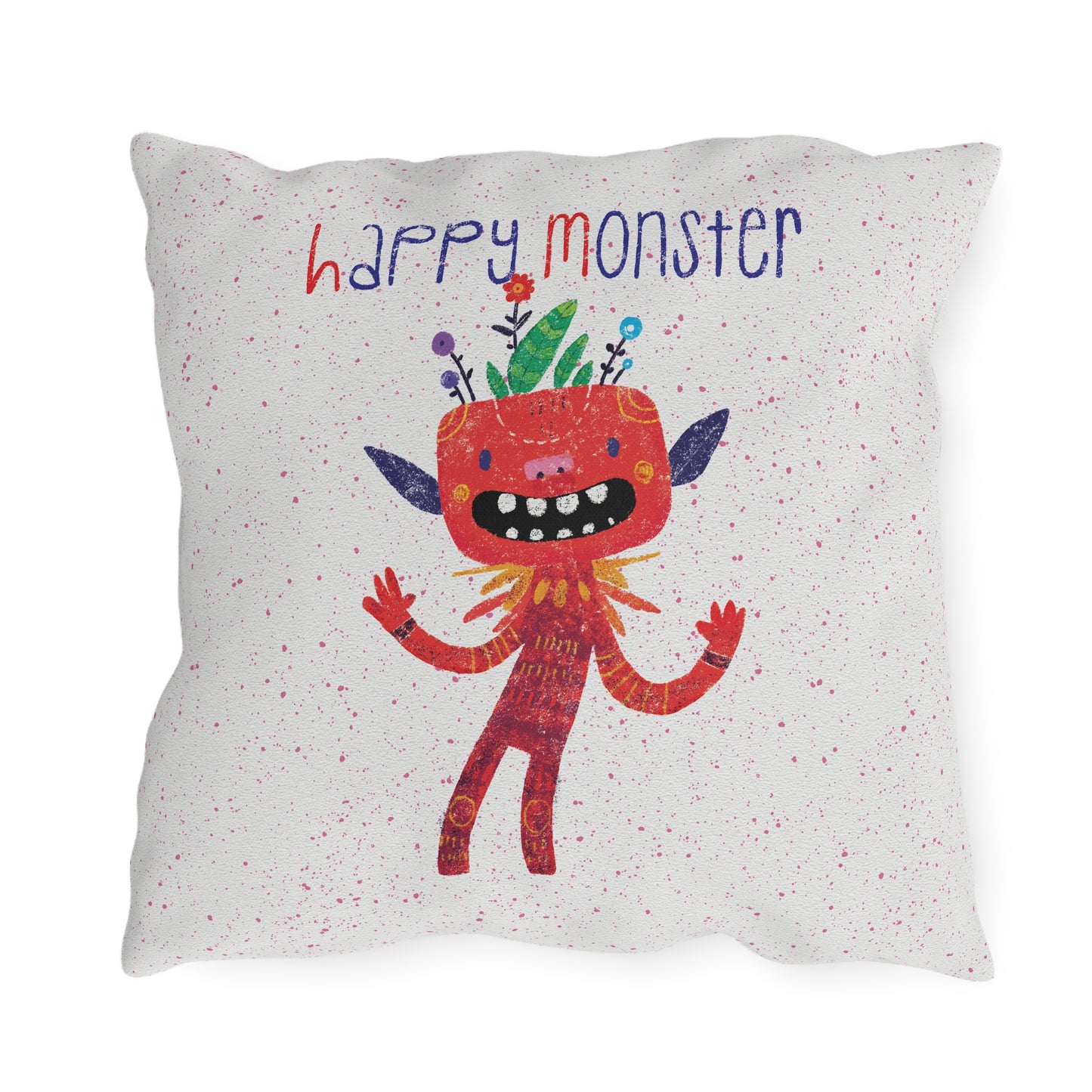 Double-Sided Outdoor Pillow - Happy Monsters, Happier Days!