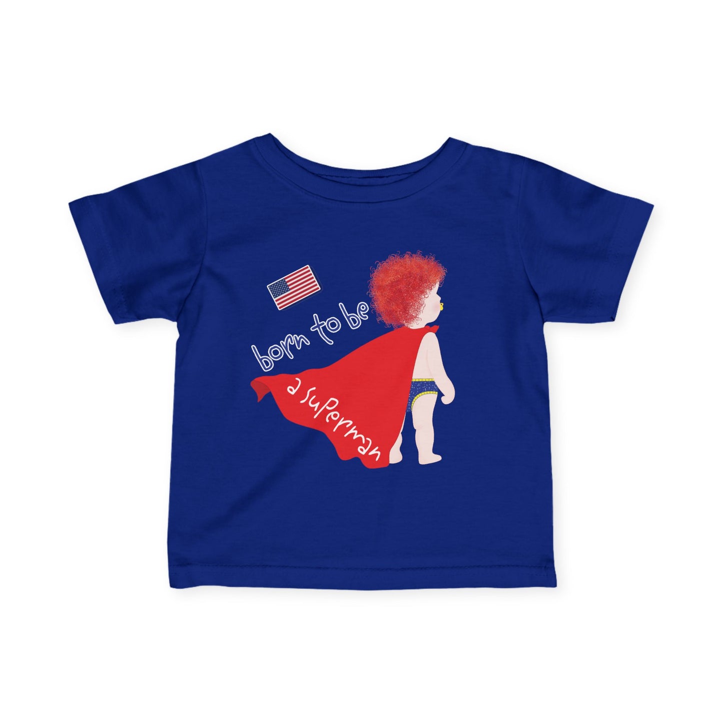 Funny Baby Superman Tee (Redhead)