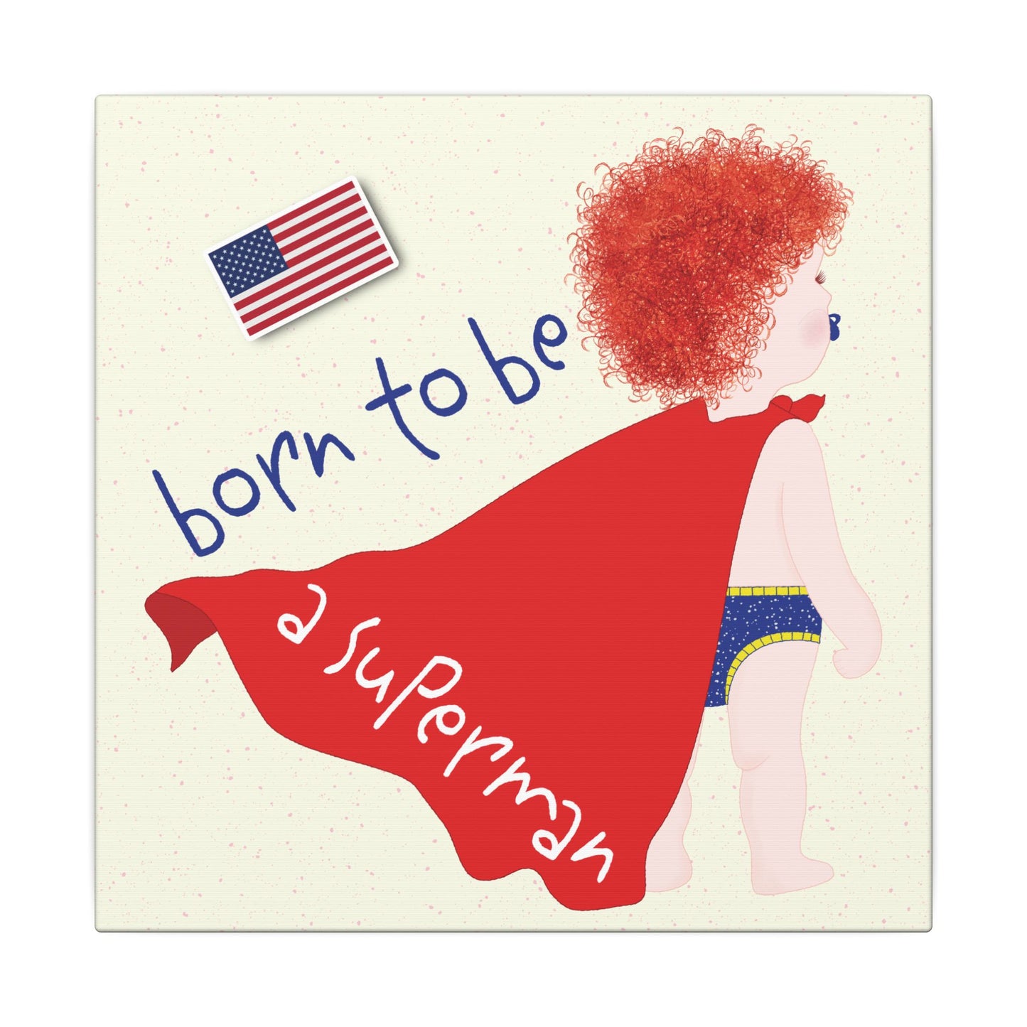Redhead Superman Baby Canvas | Funny Baby Room Decor USA