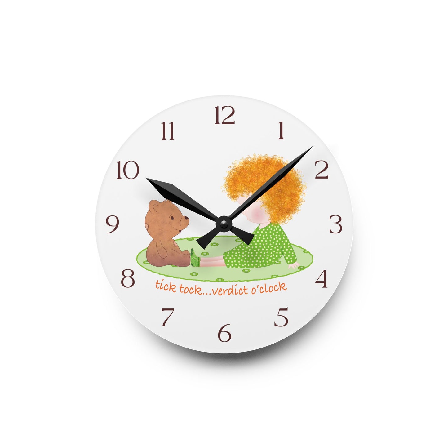 Funny Baby Acrylic Wall Clock – Mine Are Bigger (Blonde)