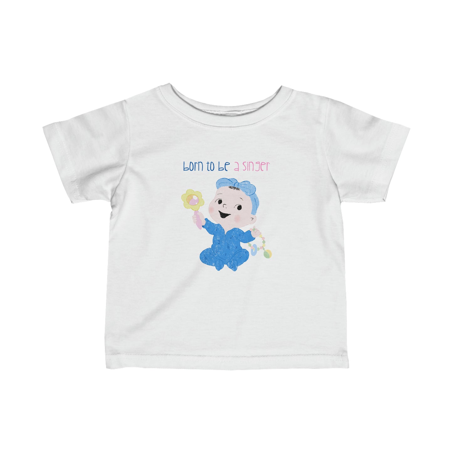 Infant Fine Jersey Tee - BORN TO BE A SINGER (GIRL)