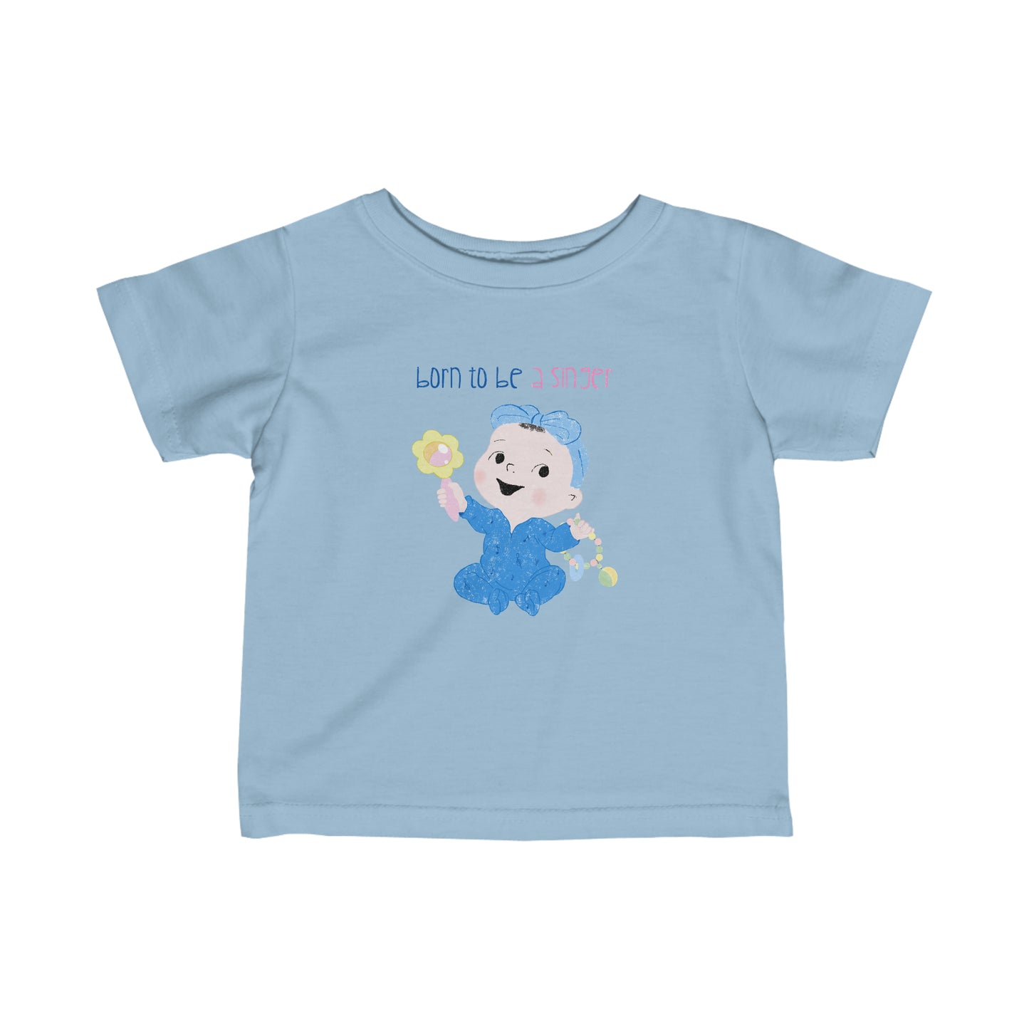 Infant Fine Jersey Tee - BORN TO BE A SINGER (GIRL)