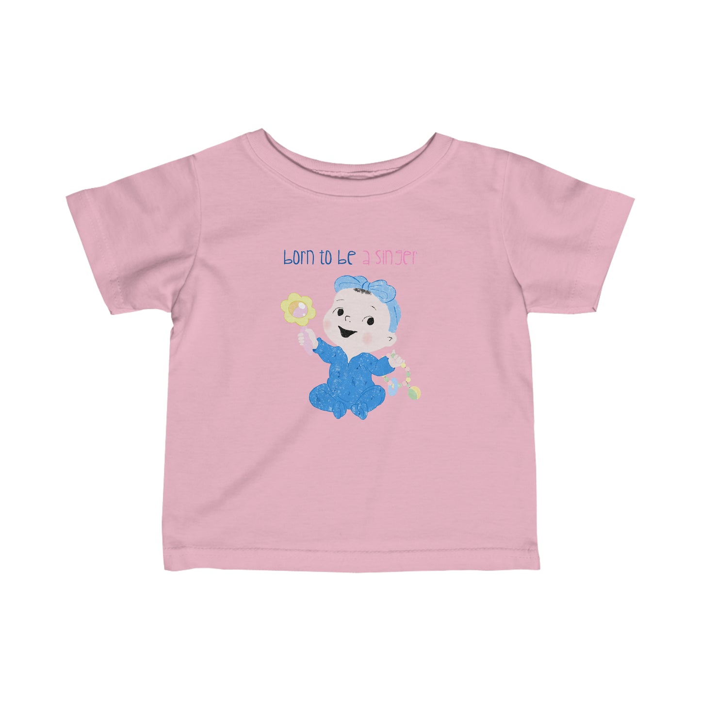 Infant Fine Jersey Tee - BORN TO BE A SINGER (GIRL)