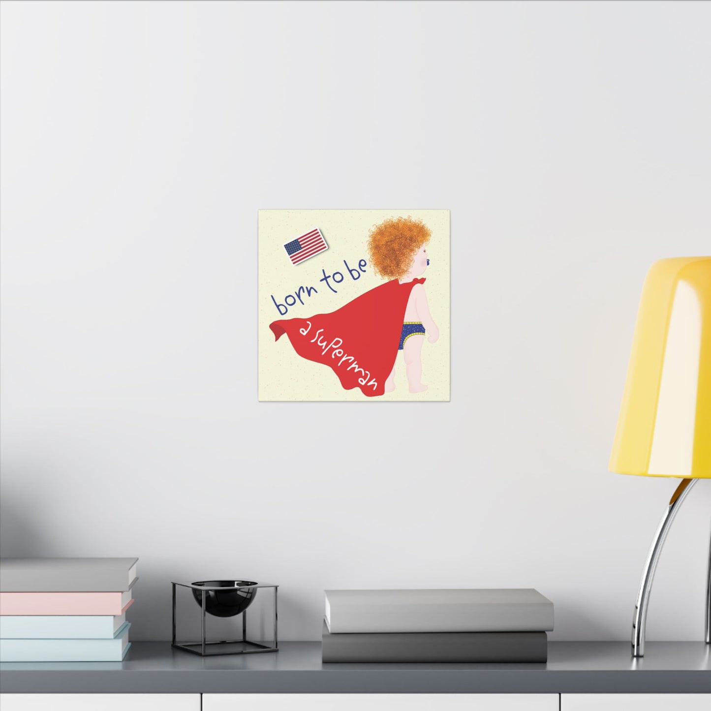 Blonde Superman Baby Canvas | Funny Baby Room Decor USA