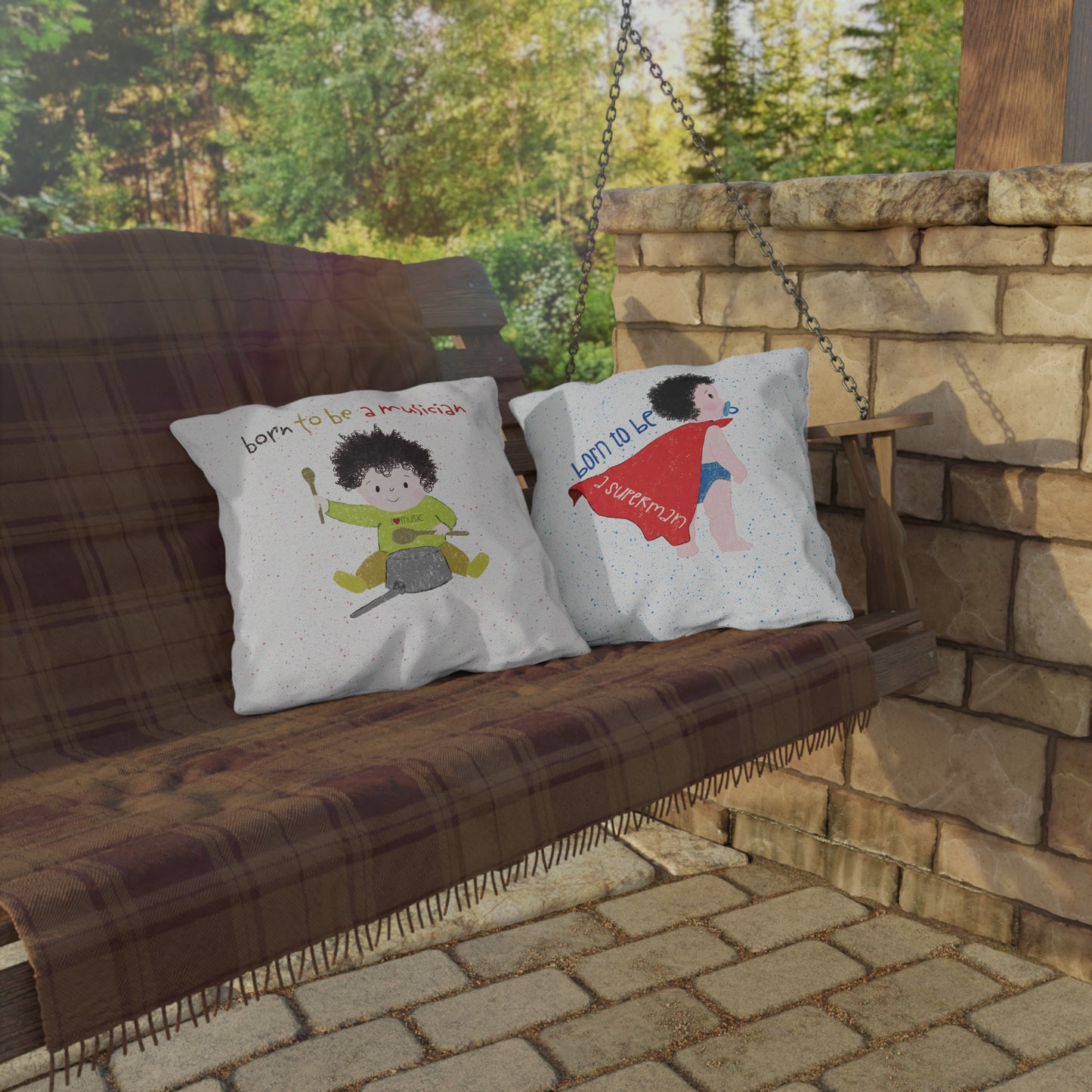 Double-Sided Outdoor Pillow - Super Time, All the Time!