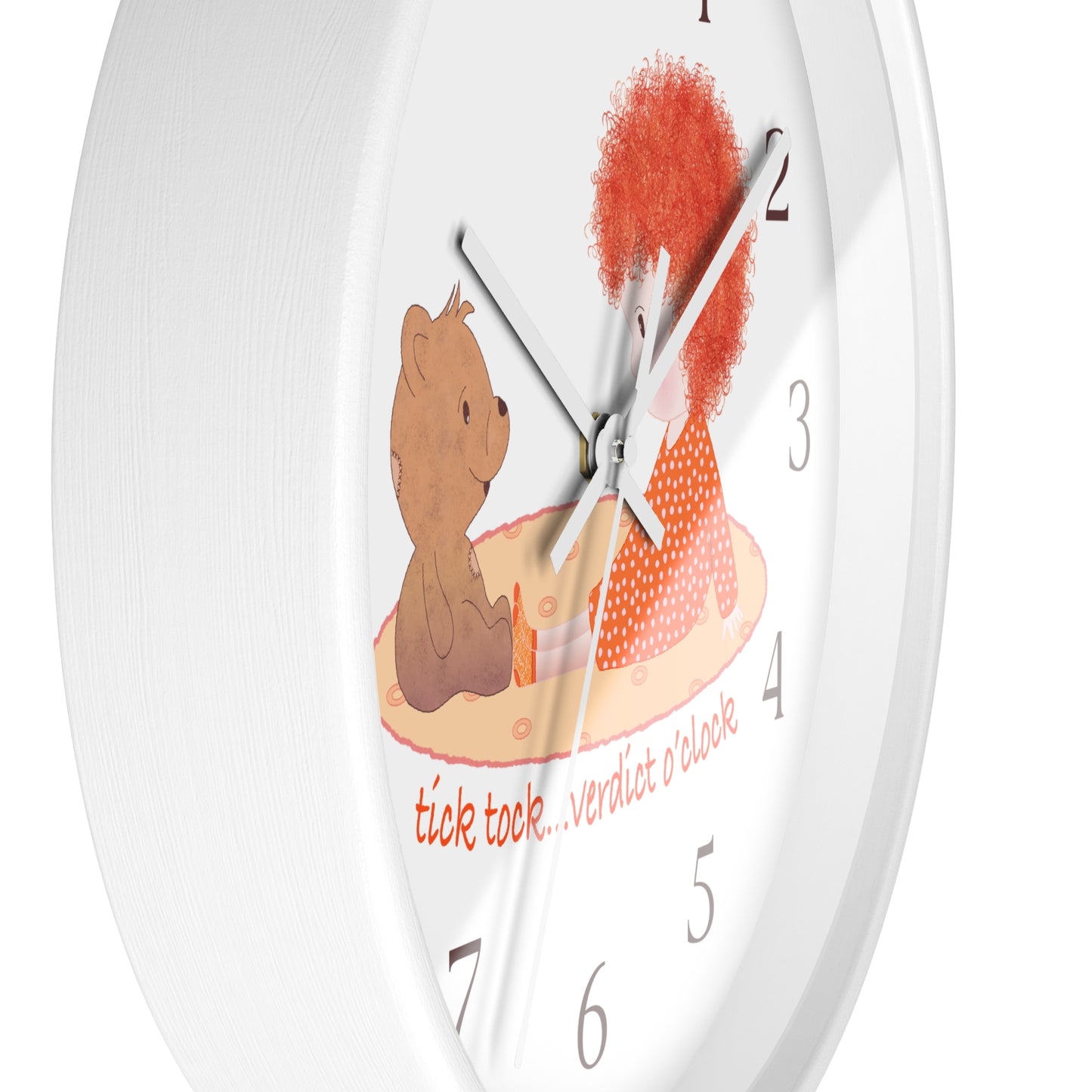Funny Baby Wooden Wall Clock – Mine Are Bigger (Redhead)