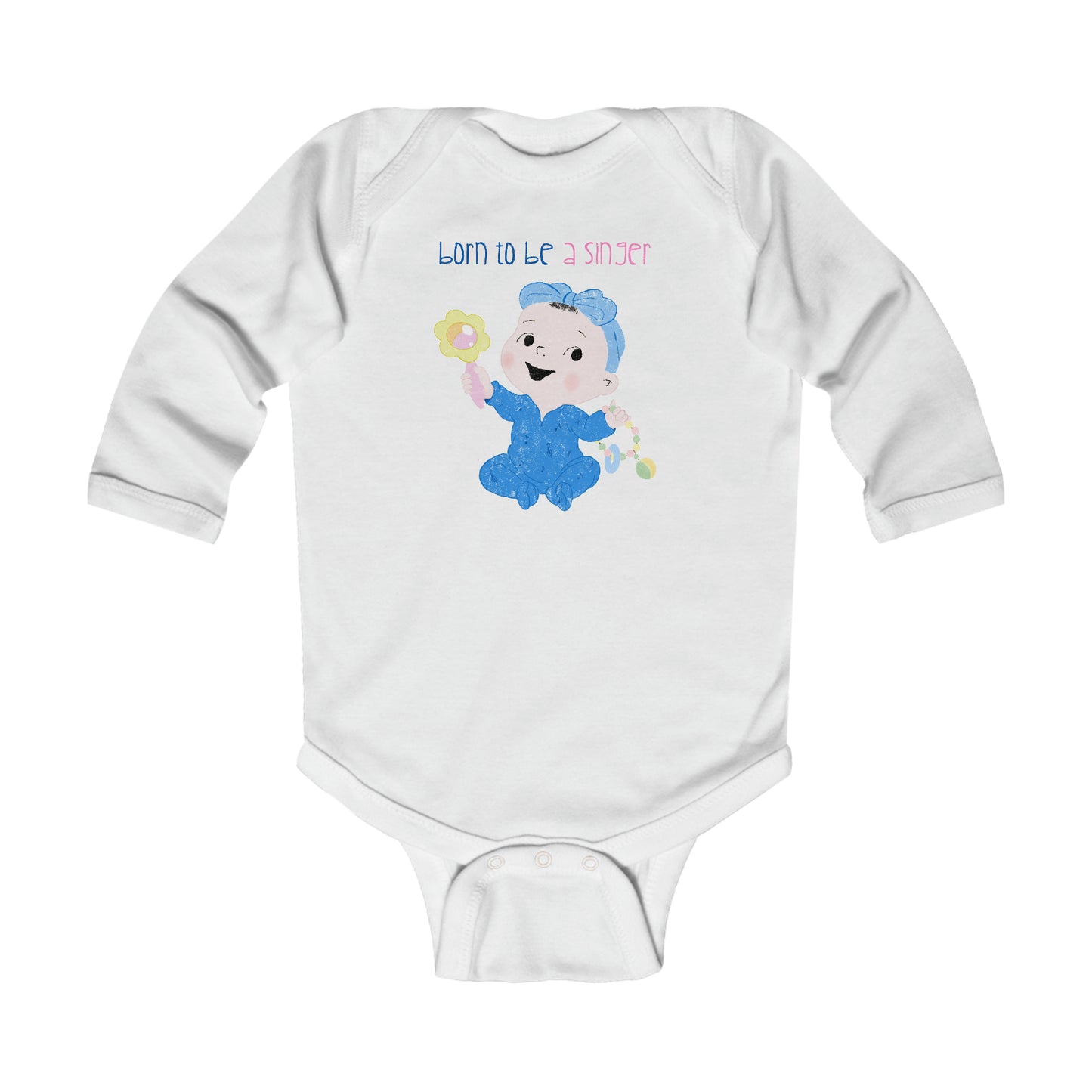 BORN TO BE A SINGER (GIRL) - Infant Long Sleeve Bodysuit