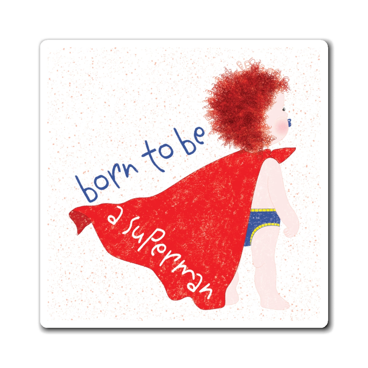 Funny Redhead Superhero Fridge Magnet – Born to Be a Superman | Hilarious Baby Shower Gift for Ginger Parents