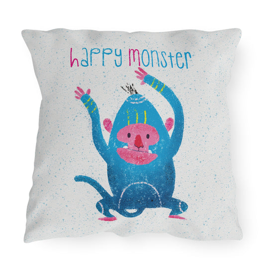 Double-Sided Outdoor Pillow - Happy Monsters, Happier Days!