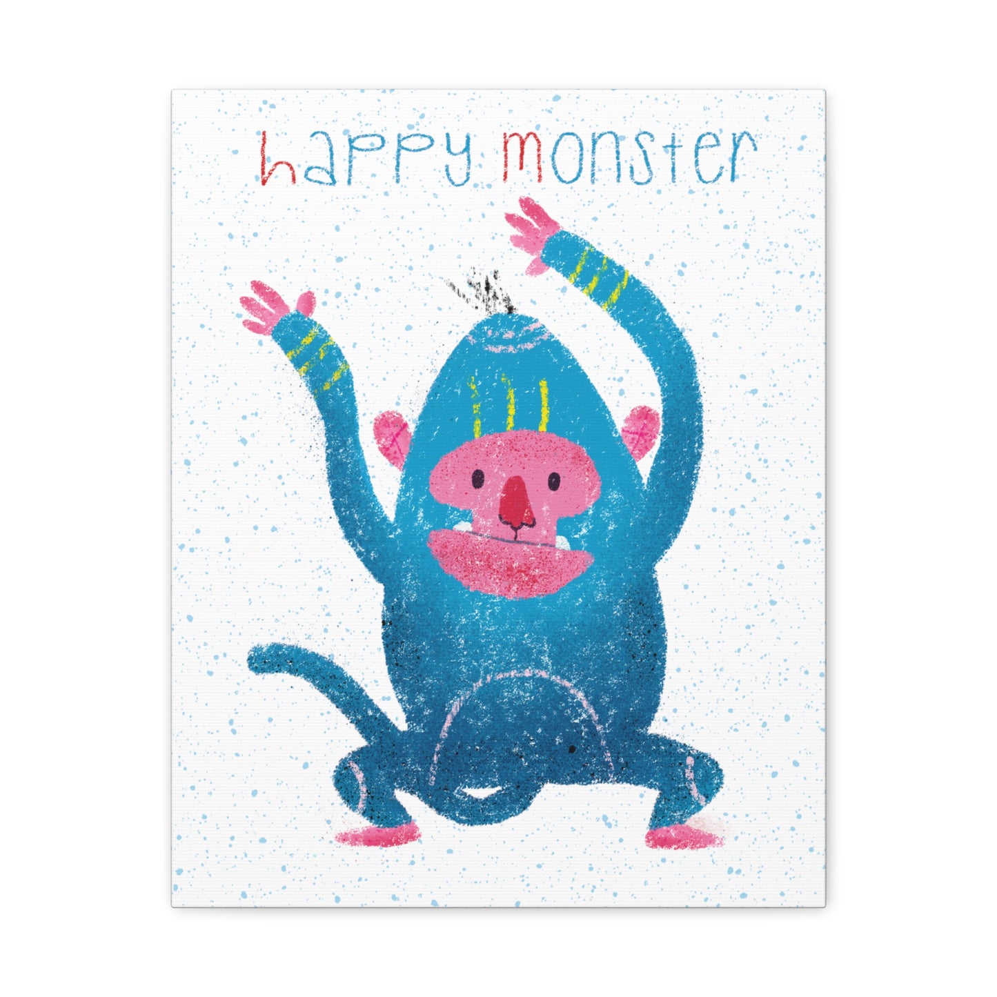 Canva Print-Happy Monster, front-side, size 16x20 inch, kidlic