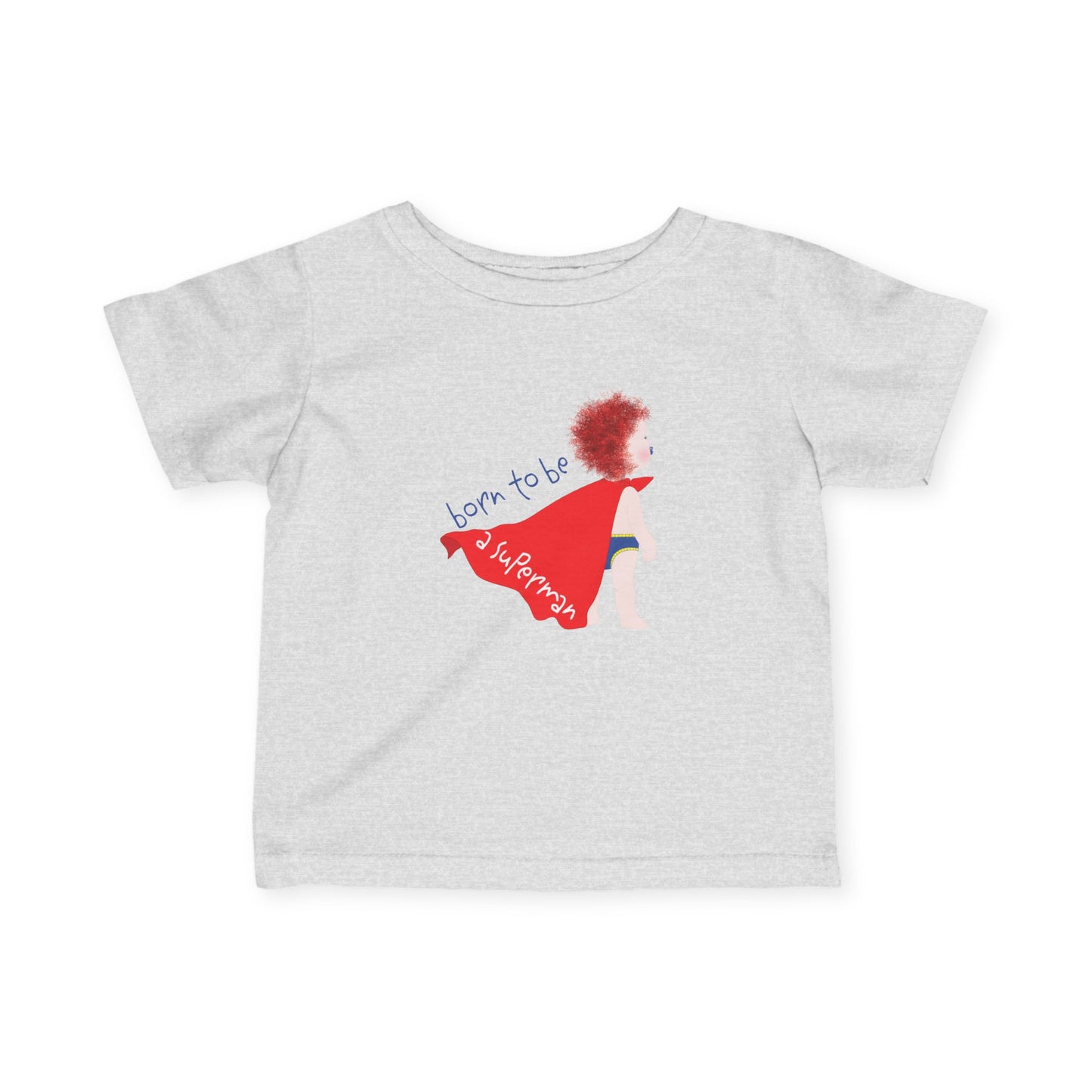 Funny new parent gift – redhead Superman infant tee from Kidlic USA, color: heather