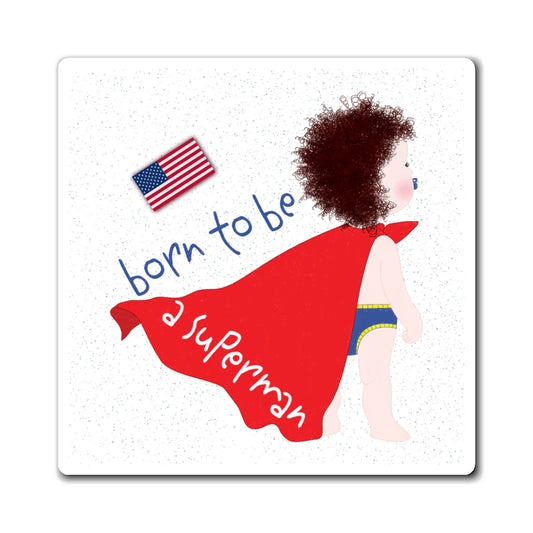 Funny superhero fridge magnet – perfect baby shower gift from Kidlic USA, Size: 3x3 inch