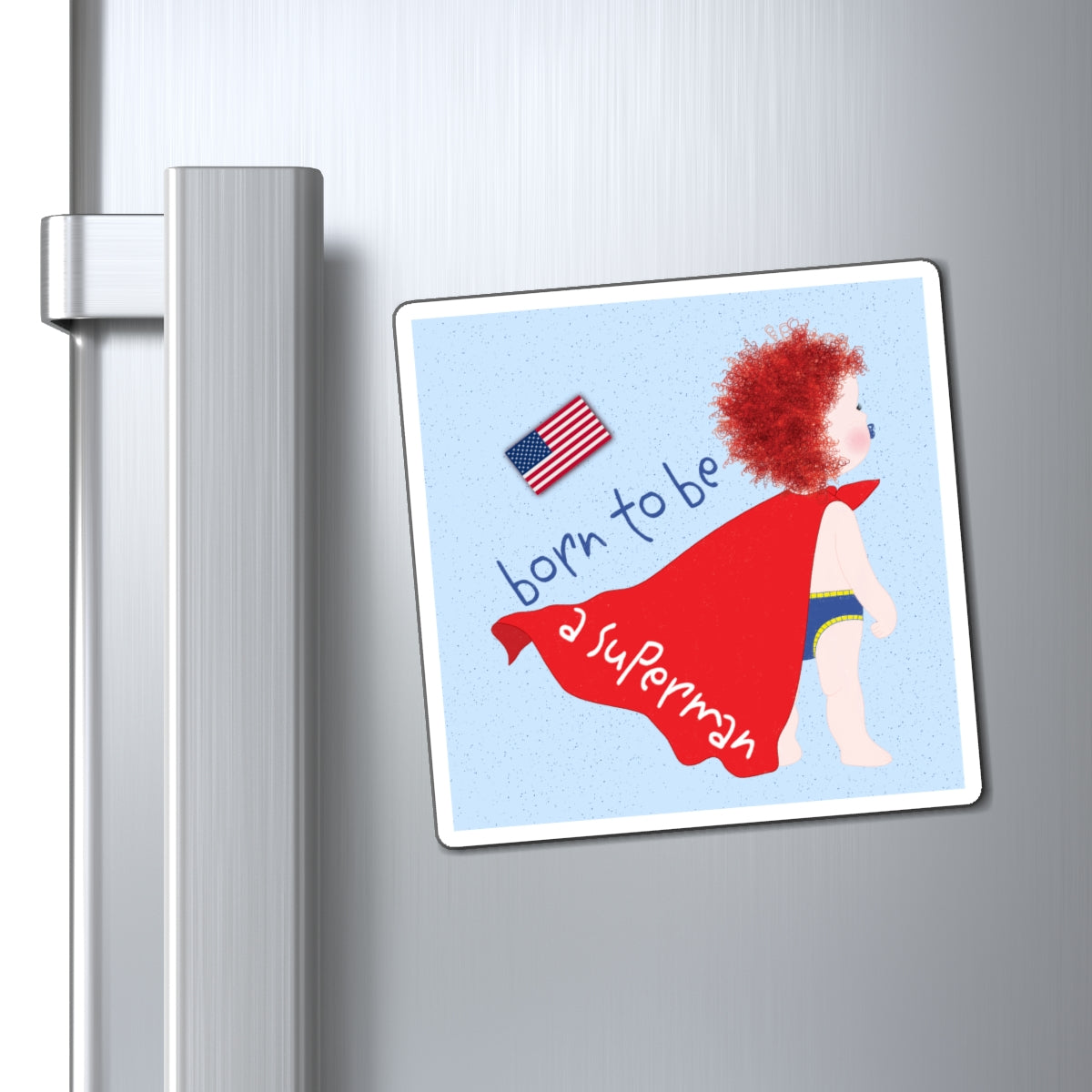 Funny Redhead Superman Fridge Magnet – Superhero Baby Shower Gift | USA