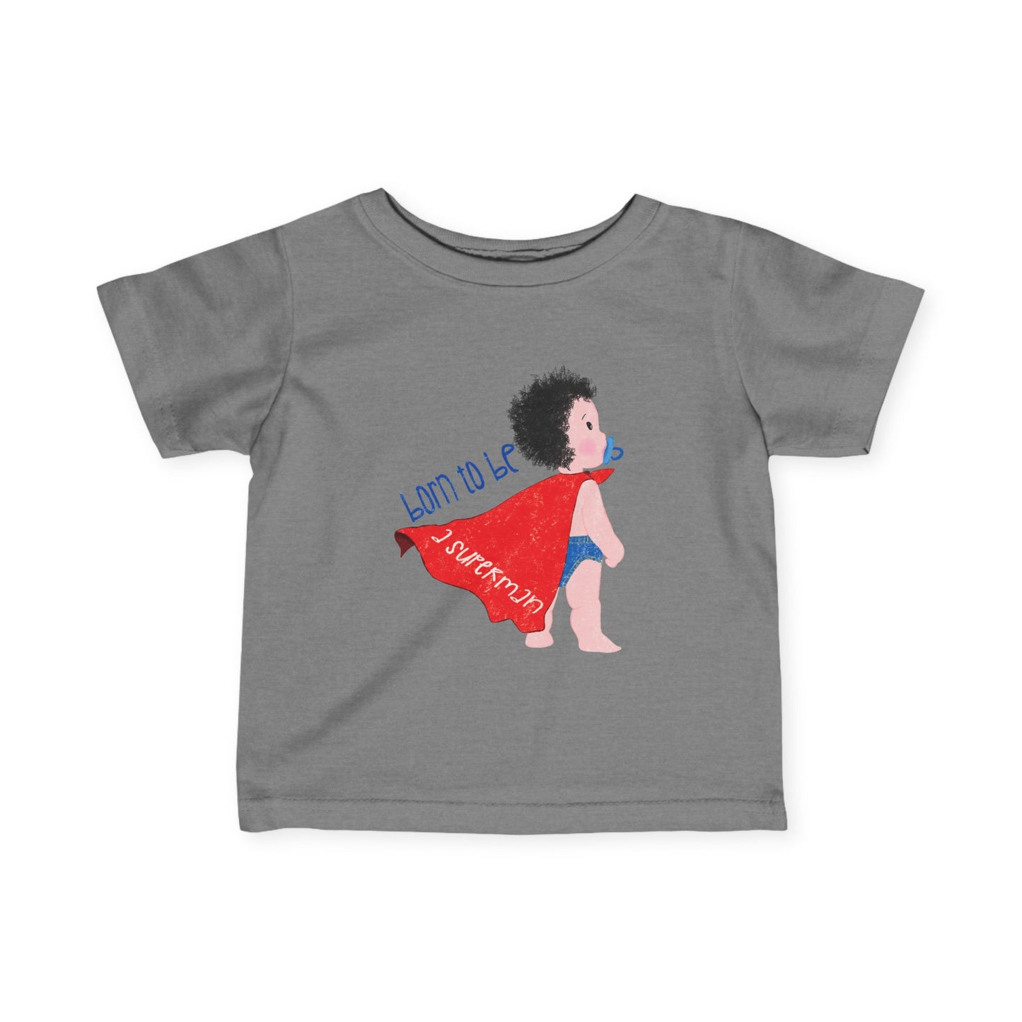 Little hero baby tee – playful baby T-shirt with fun superhero design.