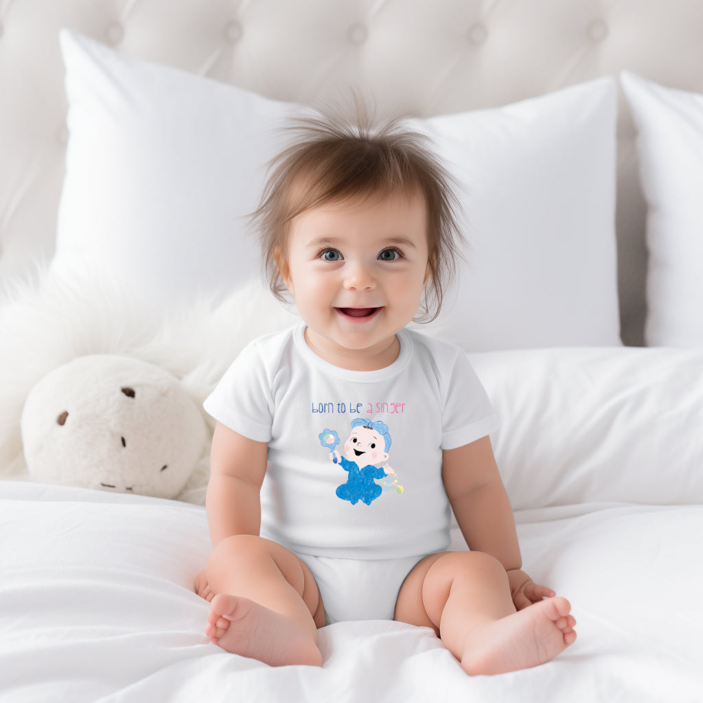 Infant Cotton Jersey Tee - BORN TO BE A SINGER (GIRL)