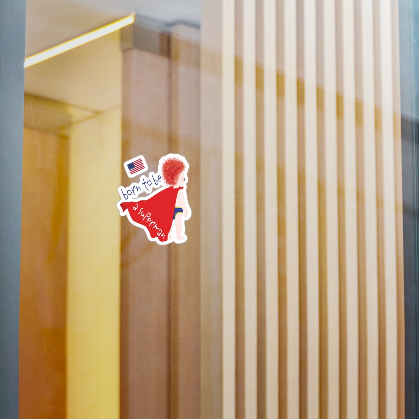 Funny Superman Baby Vinyl Wall Decal (Redhead) | Nursery Wall Decor USA