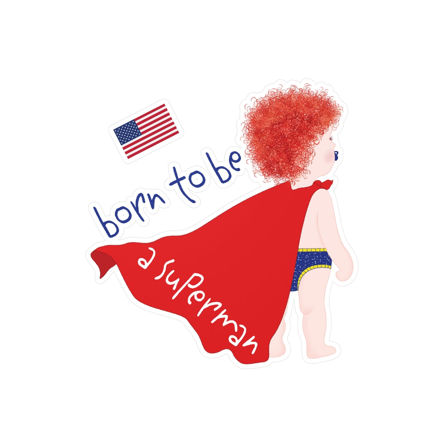 Superman baby wall decal redhead design by Kidlic